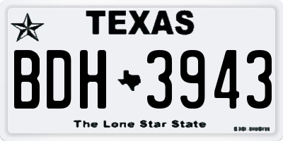 TX license plate BDH3943