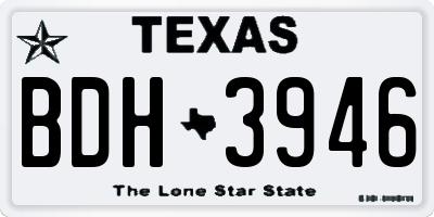 TX license plate BDH3946