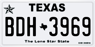 TX license plate BDH3969