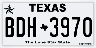 TX license plate BDH3970
