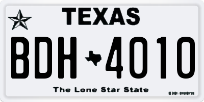 TX license plate BDH4010