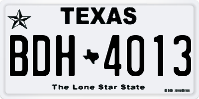 TX license plate BDH4013