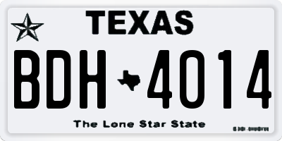 TX license plate BDH4014