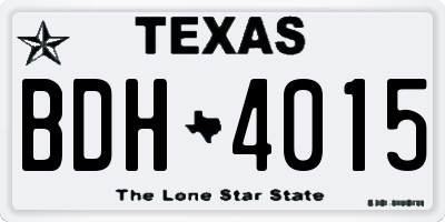 TX license plate BDH4015