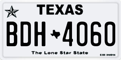 TX license plate BDH4060