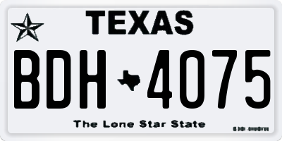 TX license plate BDH4075