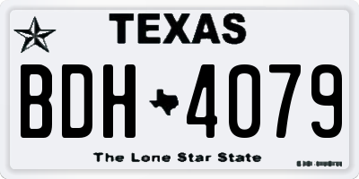 TX license plate BDH4079