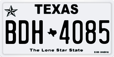 TX license plate BDH4085