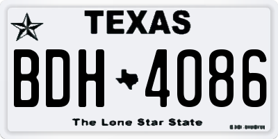 TX license plate BDH4086