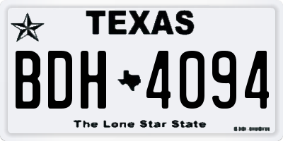 TX license plate BDH4094