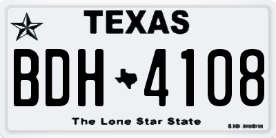 TX license plate BDH4108