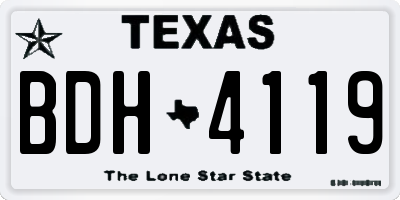 TX license plate BDH4119