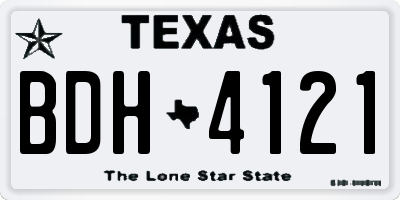 TX license plate BDH4121