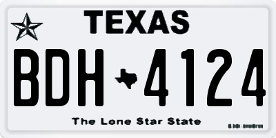 TX license plate BDH4124