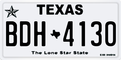 TX license plate BDH4130