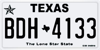 TX license plate BDH4133