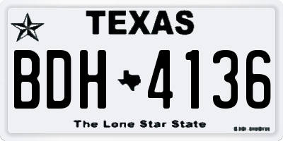 TX license plate BDH4136