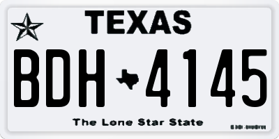 TX license plate BDH4145
