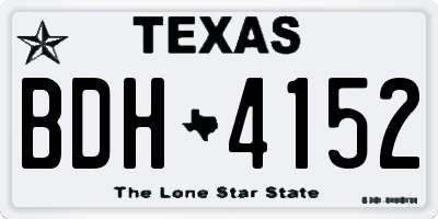 TX license plate BDH4152