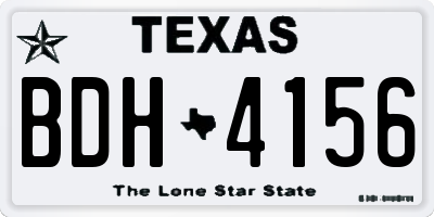 TX license plate BDH4156