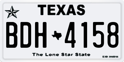 TX license plate BDH4158