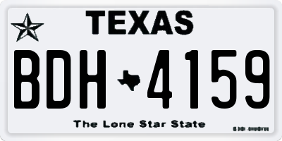 TX license plate BDH4159