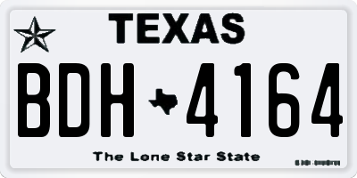 TX license plate BDH4164