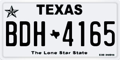 TX license plate BDH4165