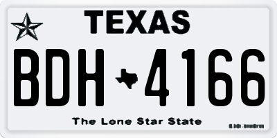 TX license plate BDH4166