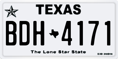 TX license plate BDH4171
