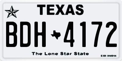 TX license plate BDH4172