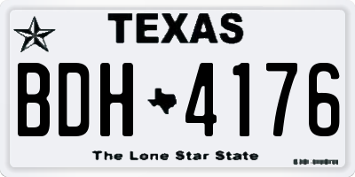 TX license plate BDH4176