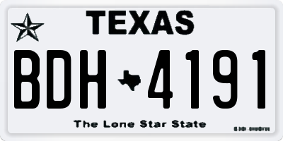 TX license plate BDH4191