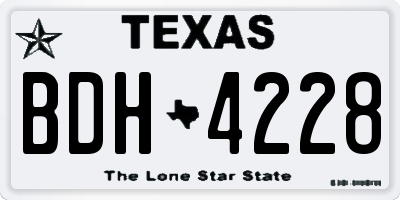 TX license plate BDH4228