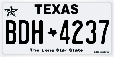 TX license plate BDH4237