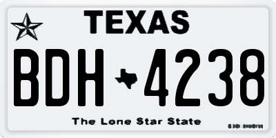 TX license plate BDH4238