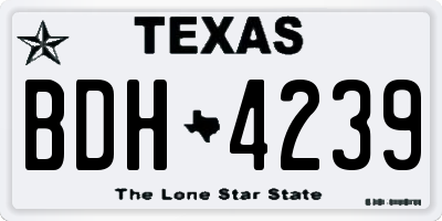 TX license plate BDH4239