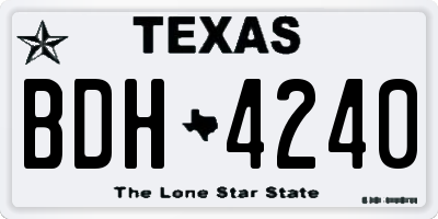 TX license plate BDH4240