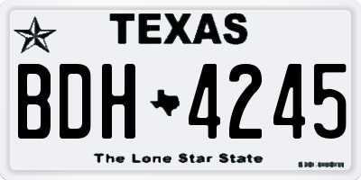 TX license plate BDH4245