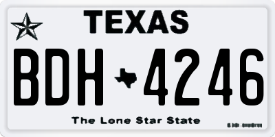 TX license plate BDH4246