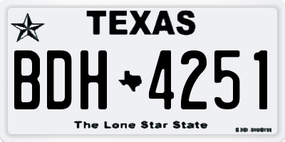 TX license plate BDH4251