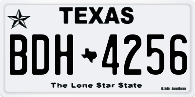 TX license plate BDH4256