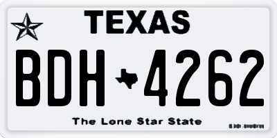 TX license plate BDH4262