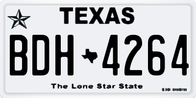 TX license plate BDH4264