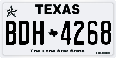 TX license plate BDH4268