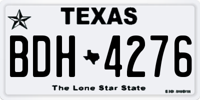 TX license plate BDH4276