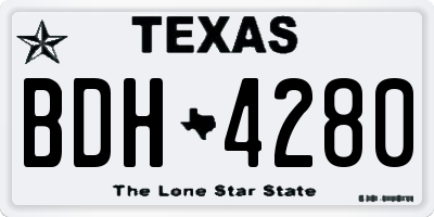TX license plate BDH4280