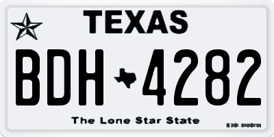 TX license plate BDH4282