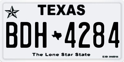 TX license plate BDH4284