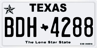 TX license plate BDH4288